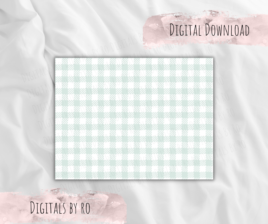 Mint gingham paper